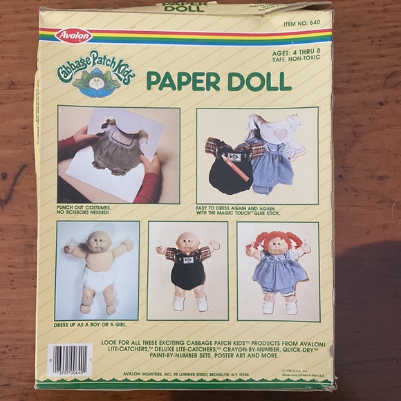 Vintage Cabbage Patch Paper doll NIB sealed 1983 unisex - Picture 4 of 10